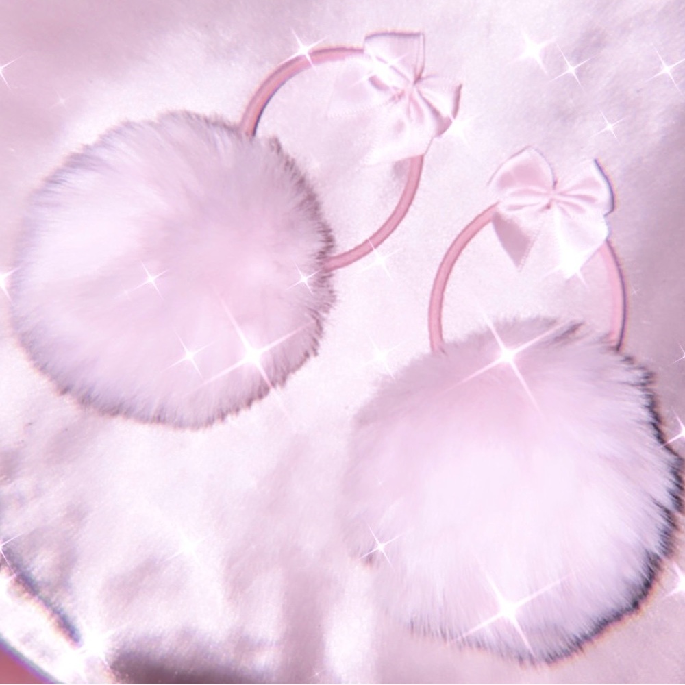 Hair Pom poms space buns set of 2